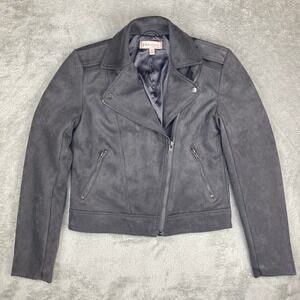 Philosophy Republic Clothing‎ Jacket Size XS Gray Faux Leather Moto 80s 90s